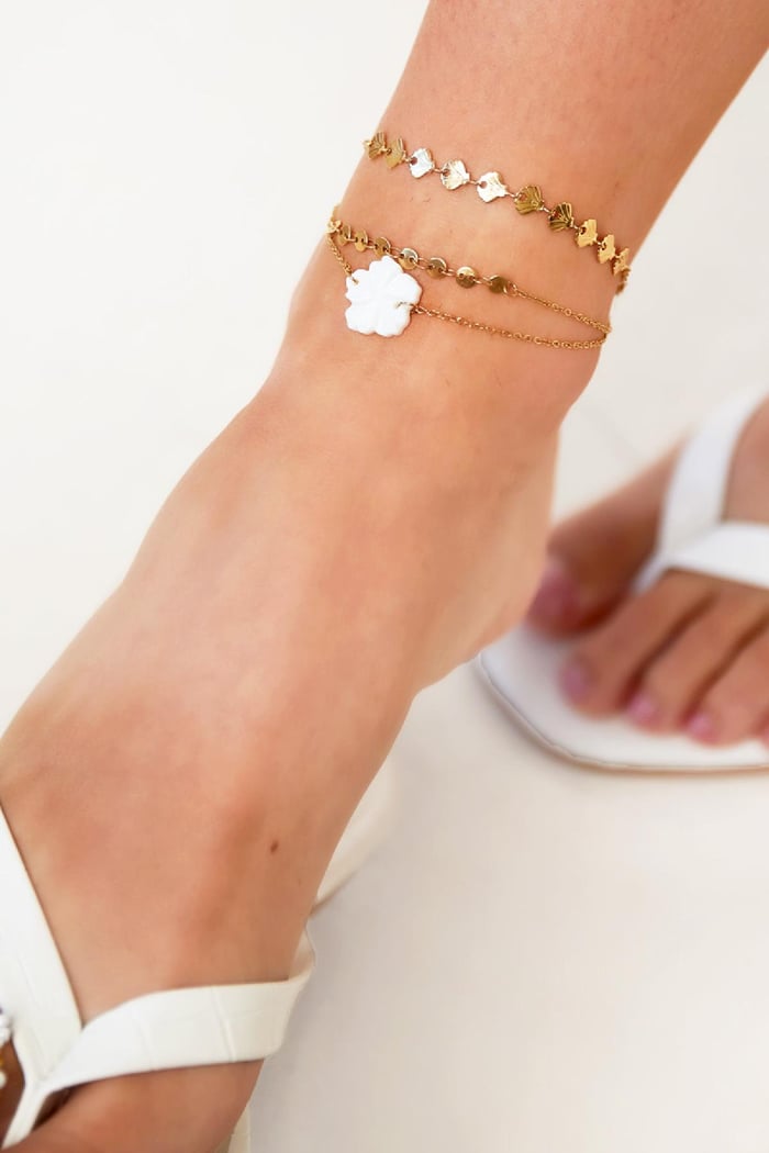Flower anklet - Beach collection Gold Color Stainless Steel h5Picture2